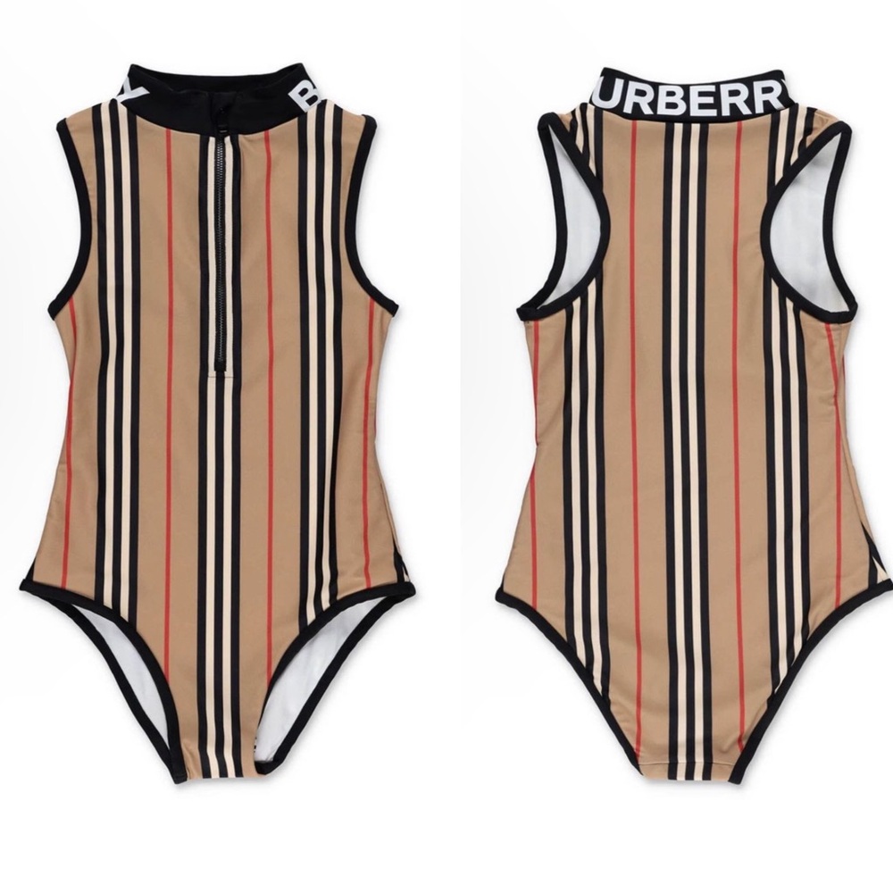 Burberry Kids Siena Logo One Piece Suit 14Y